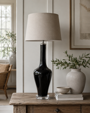 Black Glass Lamp Base