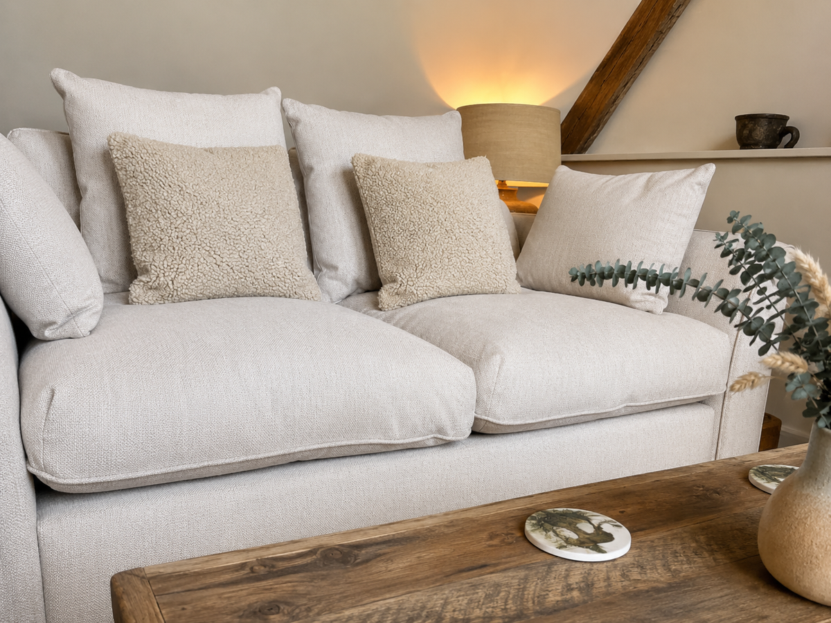 Oatmeal Bouclé Sheepskin Cushions
