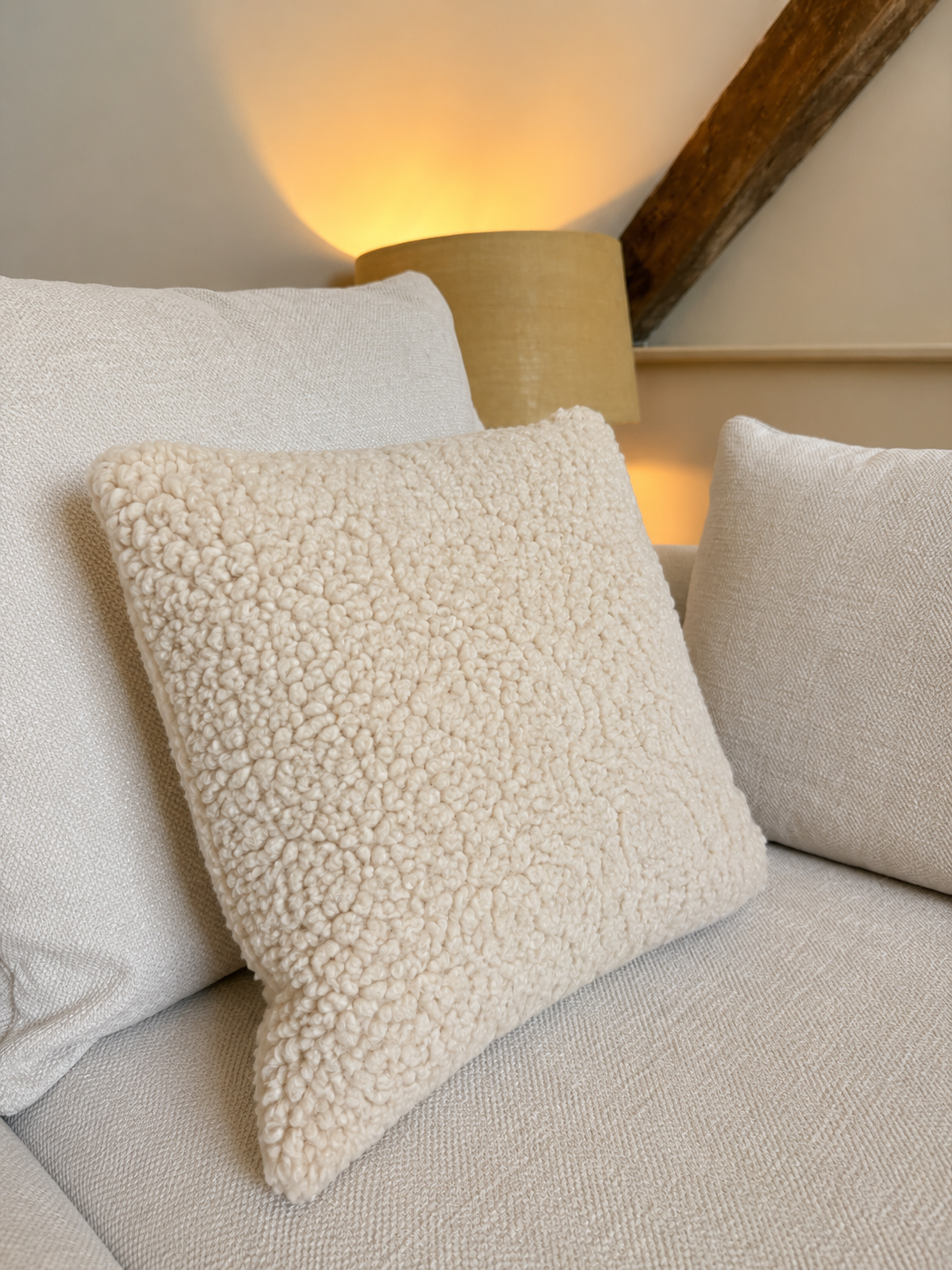 Oatmeal Bouclé Sheepskin Cushions
