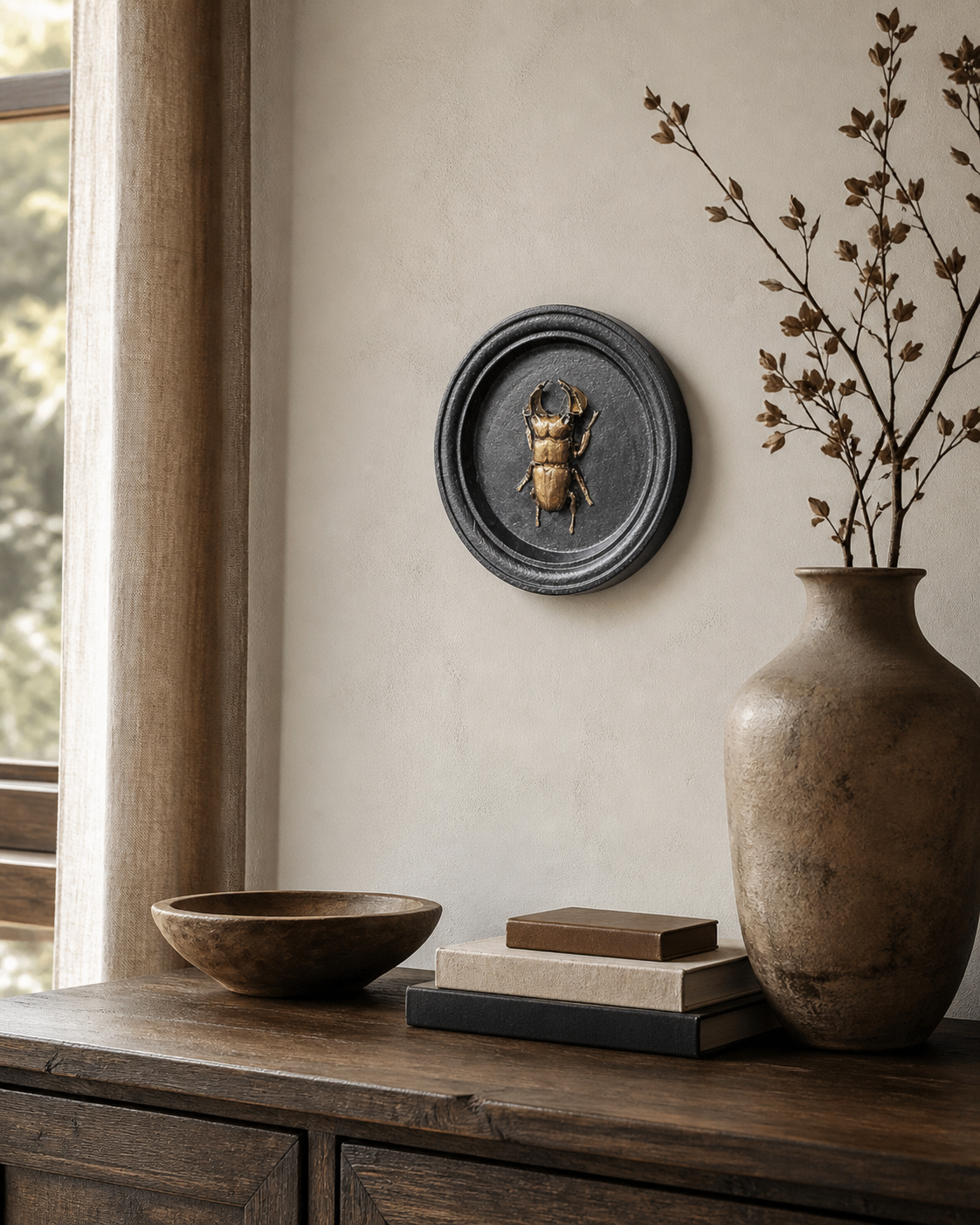 Black & Gold Beetle Wall Decor (S)