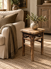 Antique Elm Side Table.