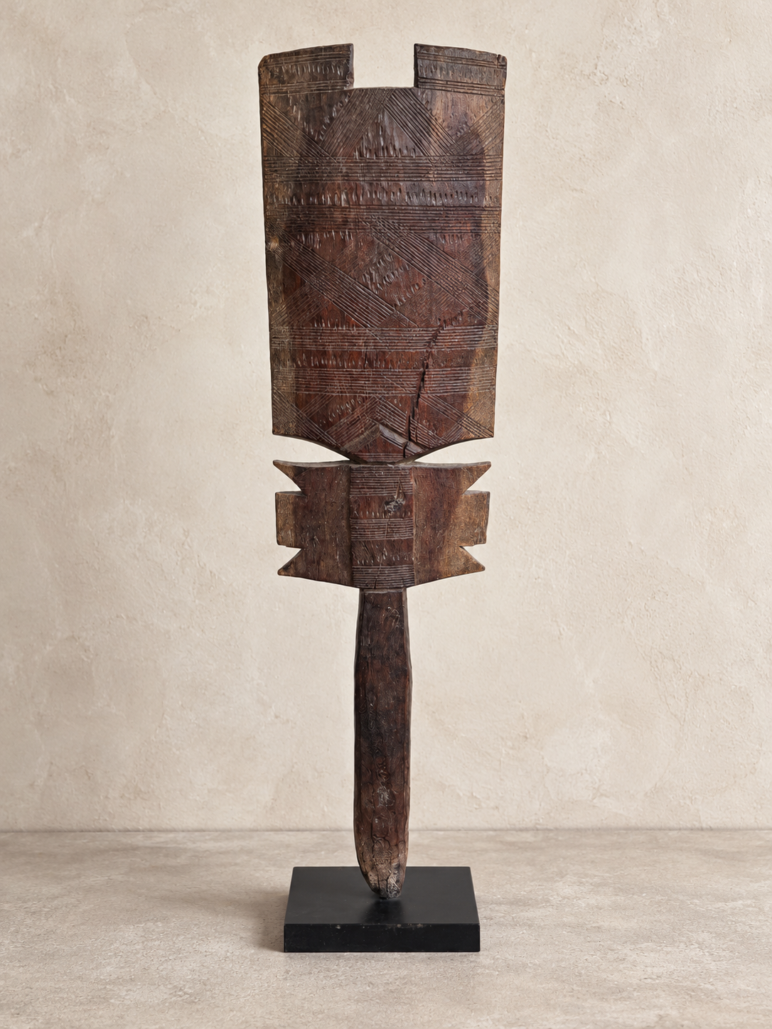 Vintage Tuareg Carved Wooden Tent Post