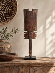 Vintage Tuareg Carved Wooden Tent Post