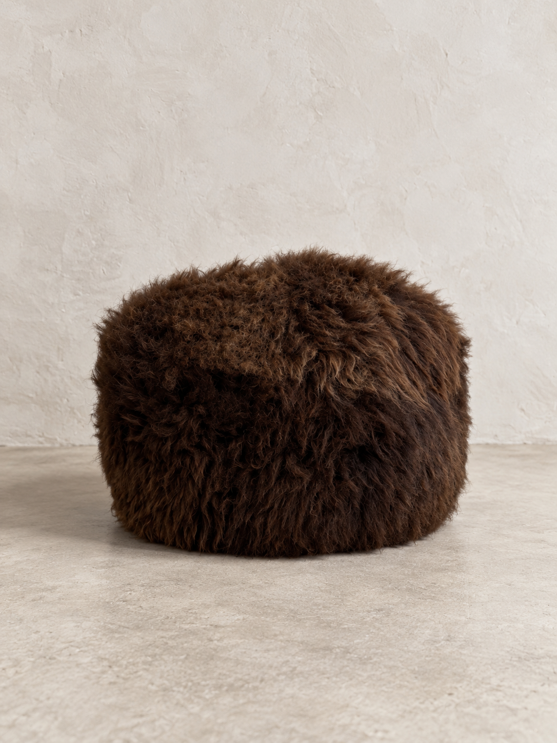 British Rare Breed Sheepskin Pouffe - Natural Brown