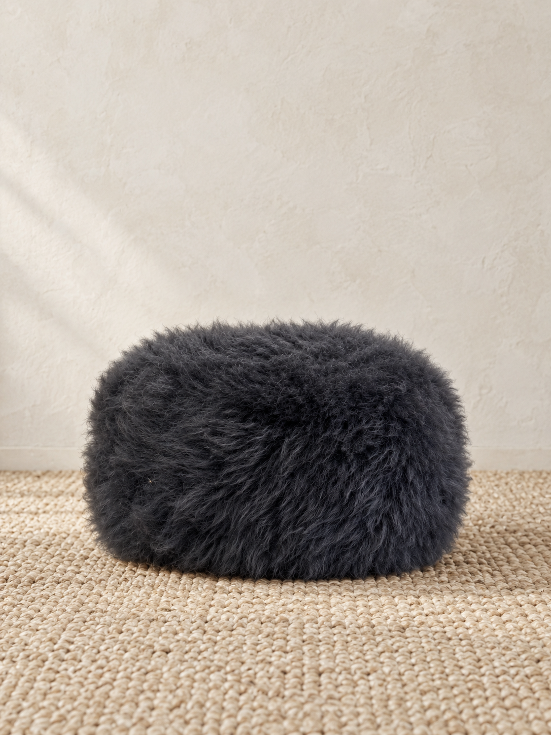 Slate Grey Sheepskin Pouffe
