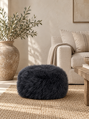 Slate Grey Sheepskin Pouffe