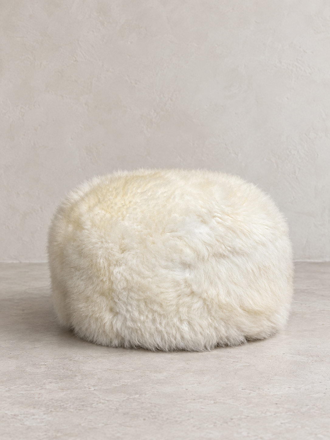 Natural White Sheepskin Pouffe