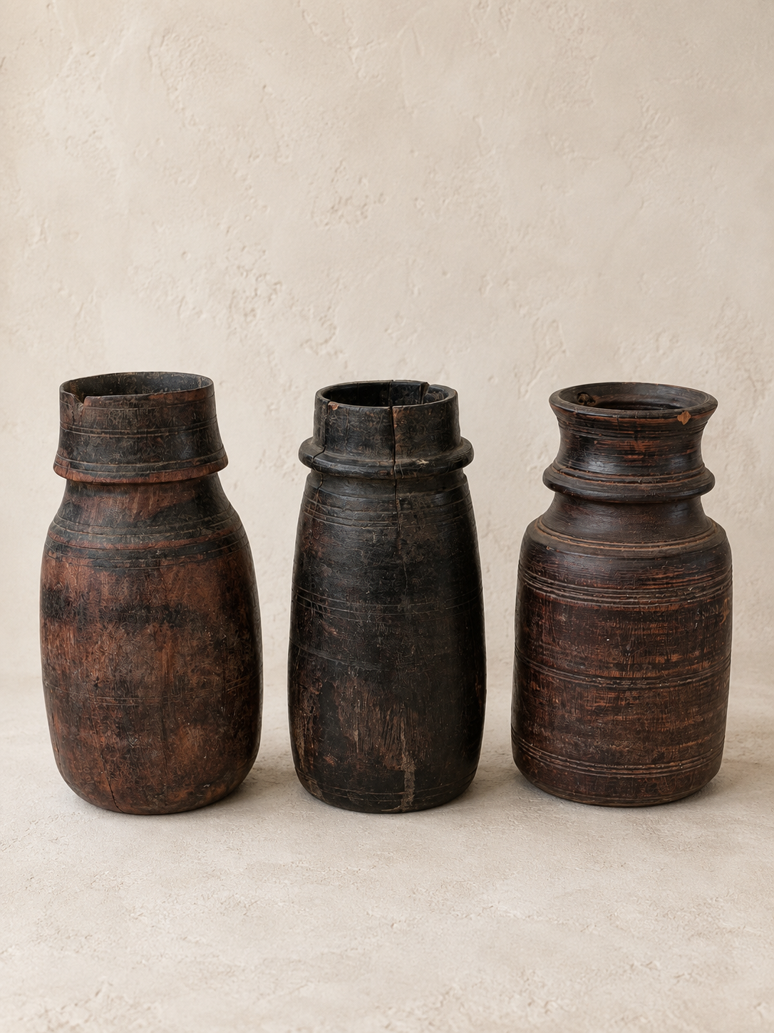 Vintage Wood Himachal Pot