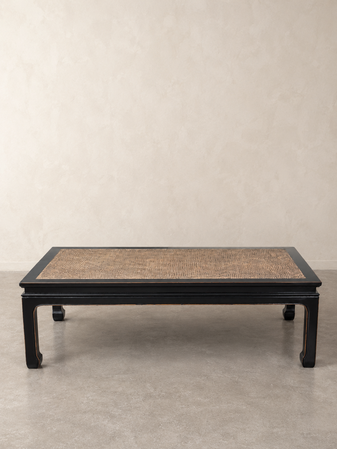 Ebony and Rattan Coffee Table