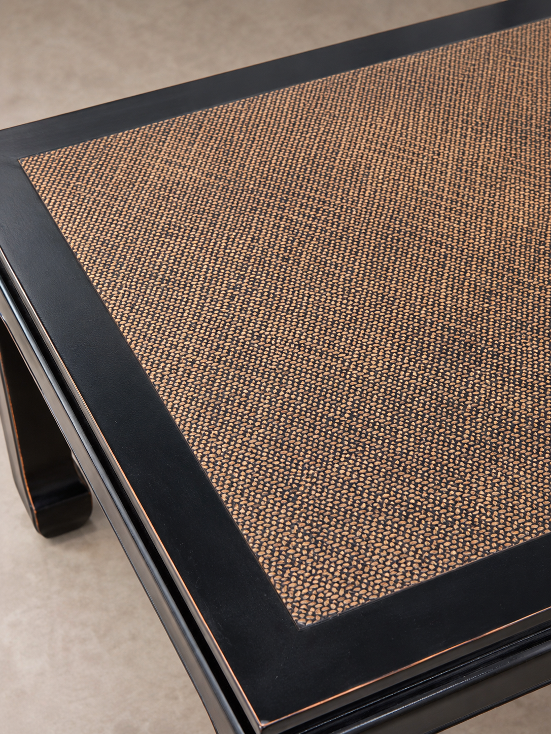 Ebony and Rattan Coffee Table