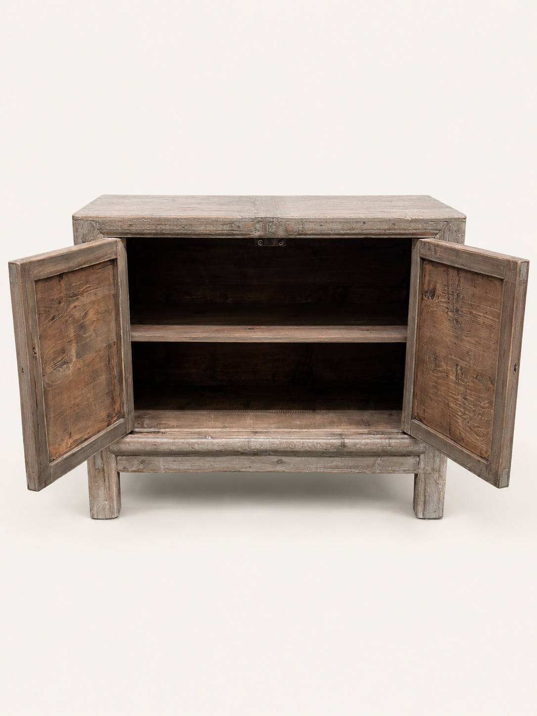 Restored Antique Elm 2 Door Cabinet