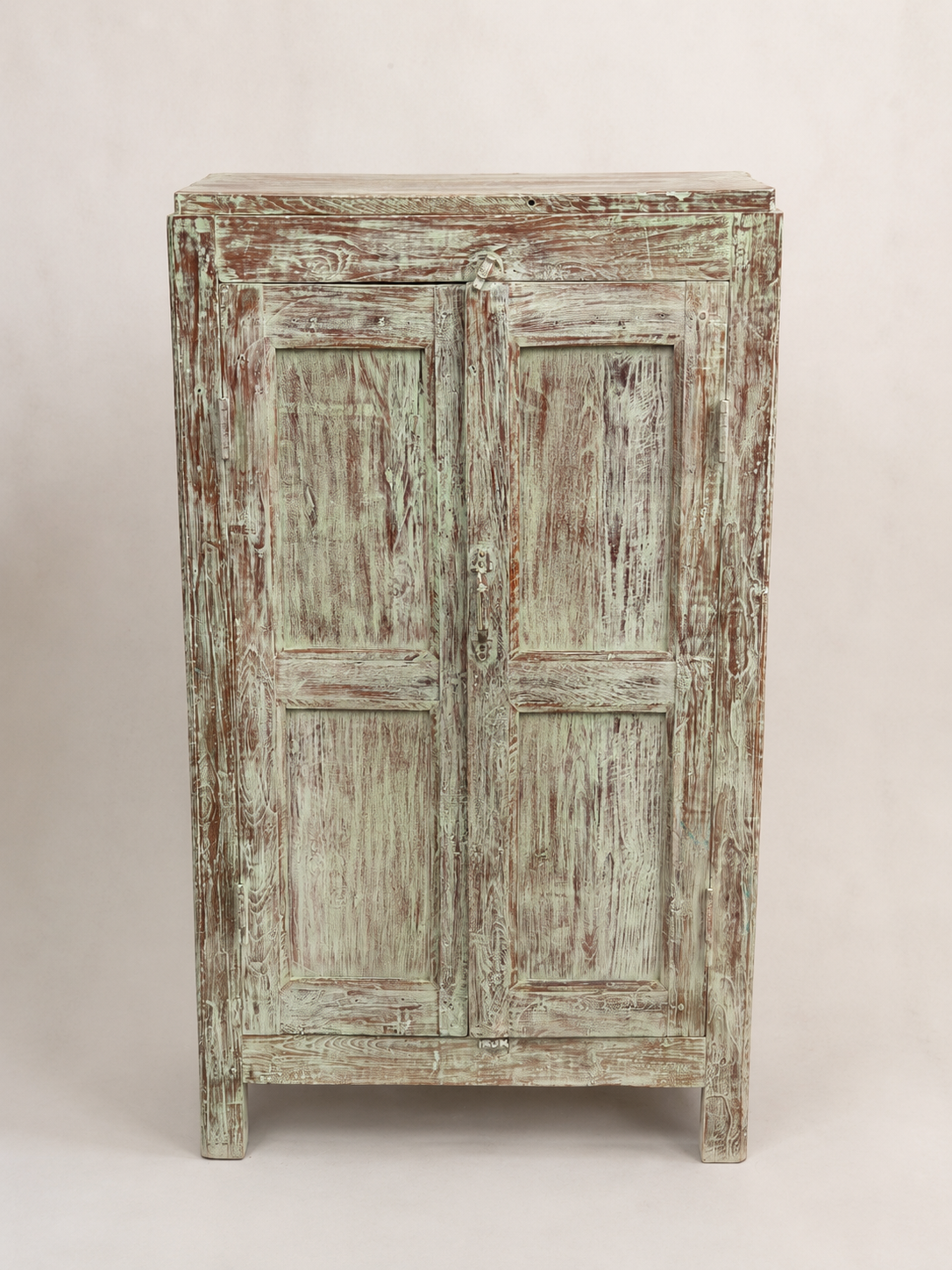 Vintage Pale Green Painted Cupboard