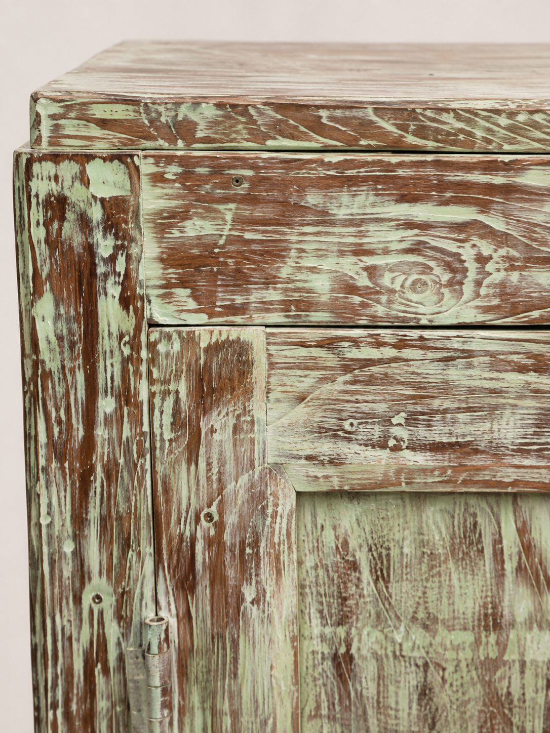 Vintage Pale Green Painted Cupboard