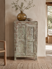 Vintage Pale Green Painted Cupboard