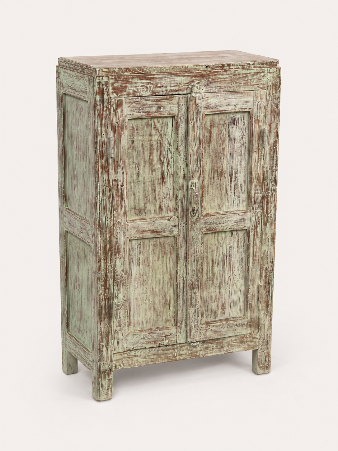 Vintage Pale Green Painted Cupboard