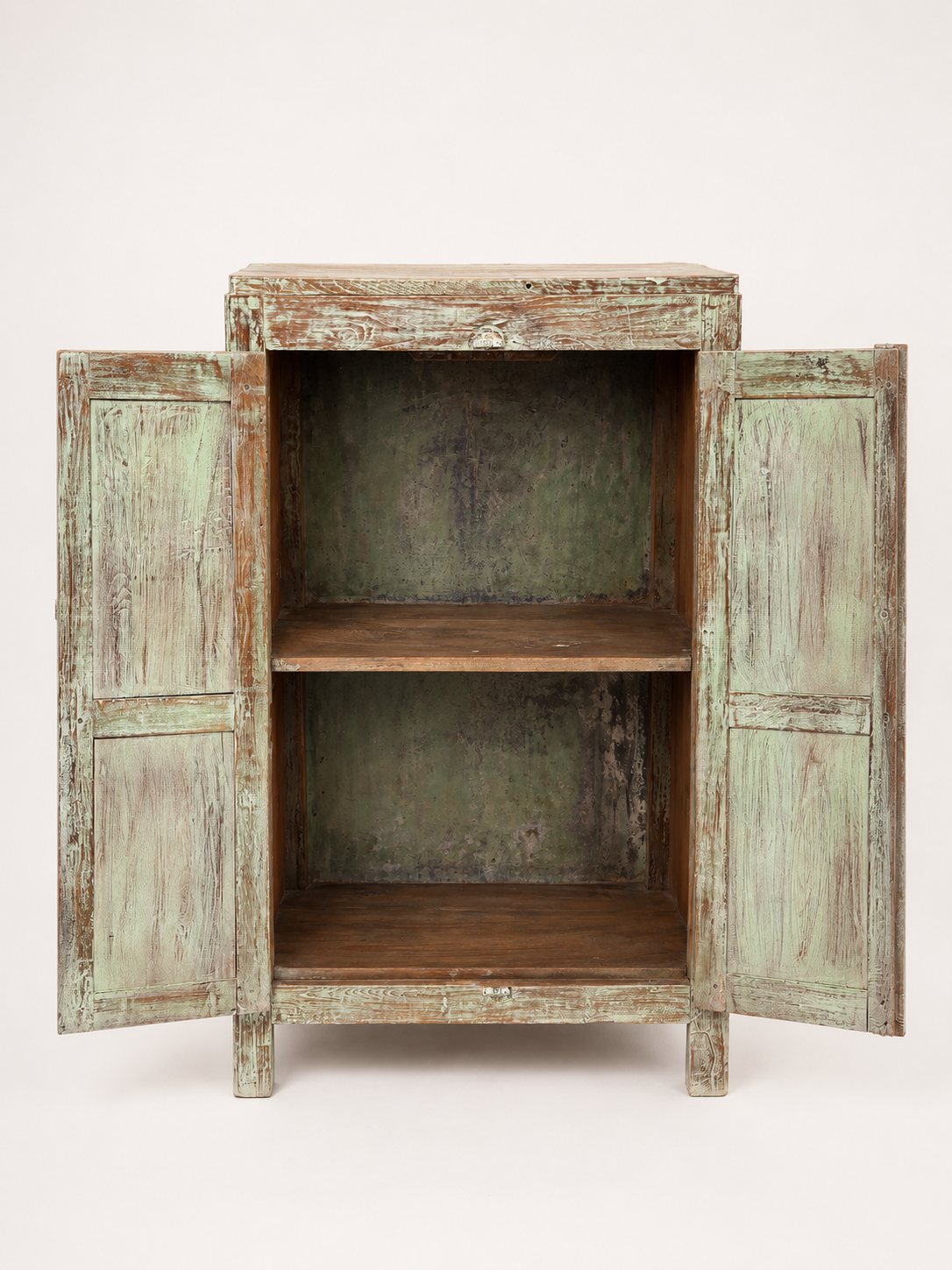 Vintage Pale Green Painted Cupboard