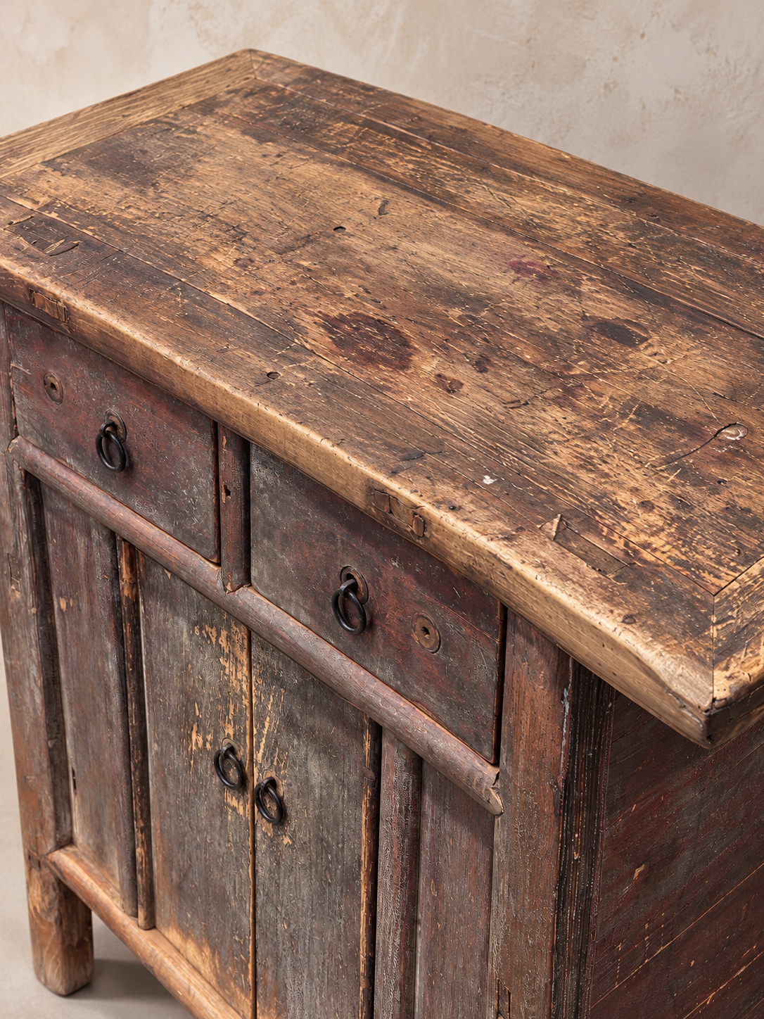 Small Antique Elm Cupboard