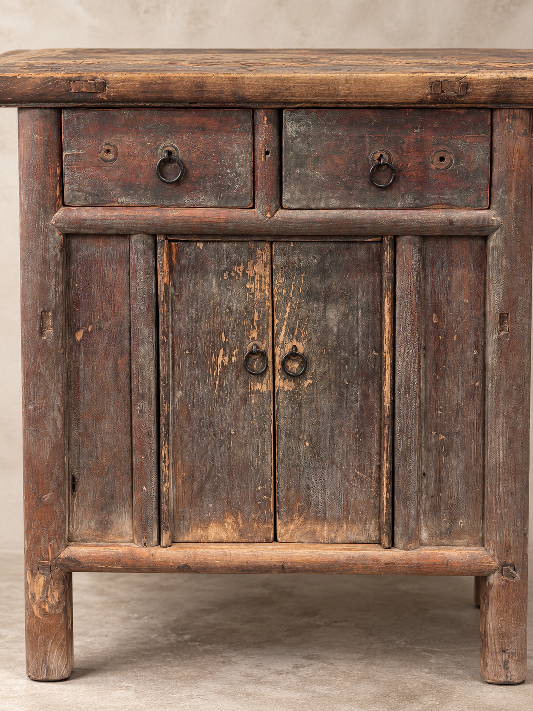 Small Antique Elm Cupboard