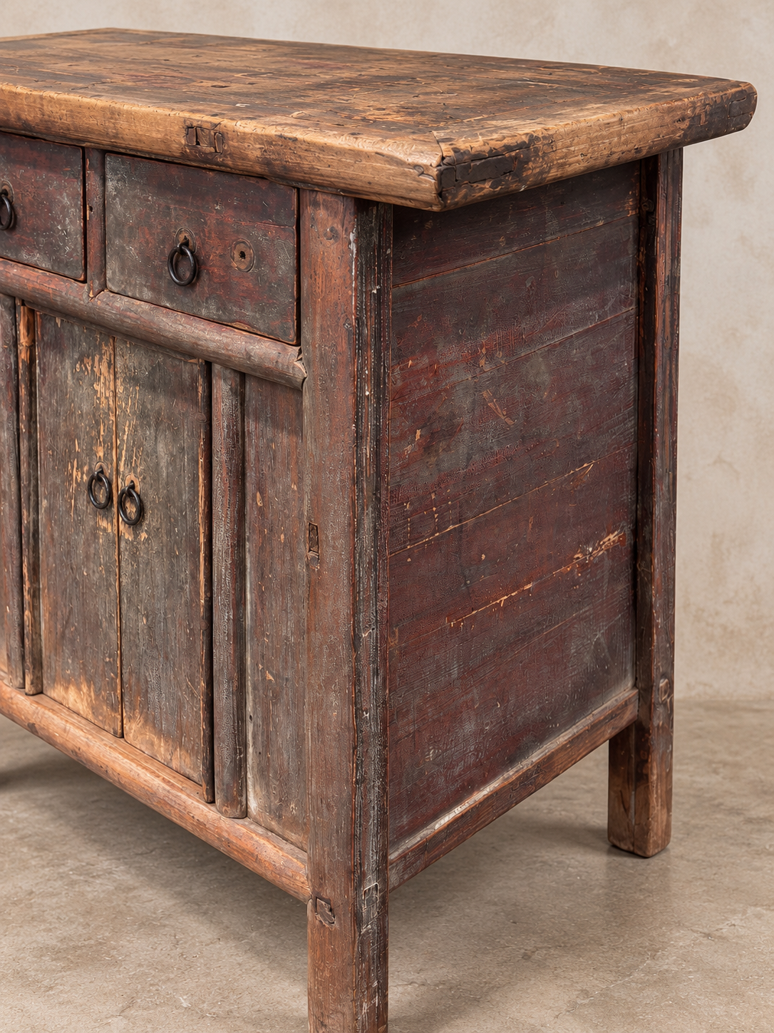 Small Antique Elm Cupboard