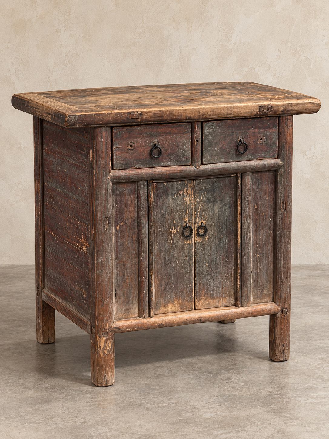 Small Antique Elm Cupboard