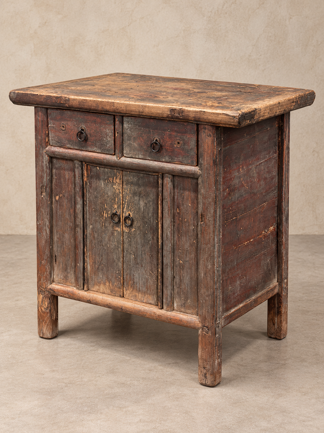 Small Antique Elm Cupboard