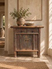 Small Antique Elm Cupboard