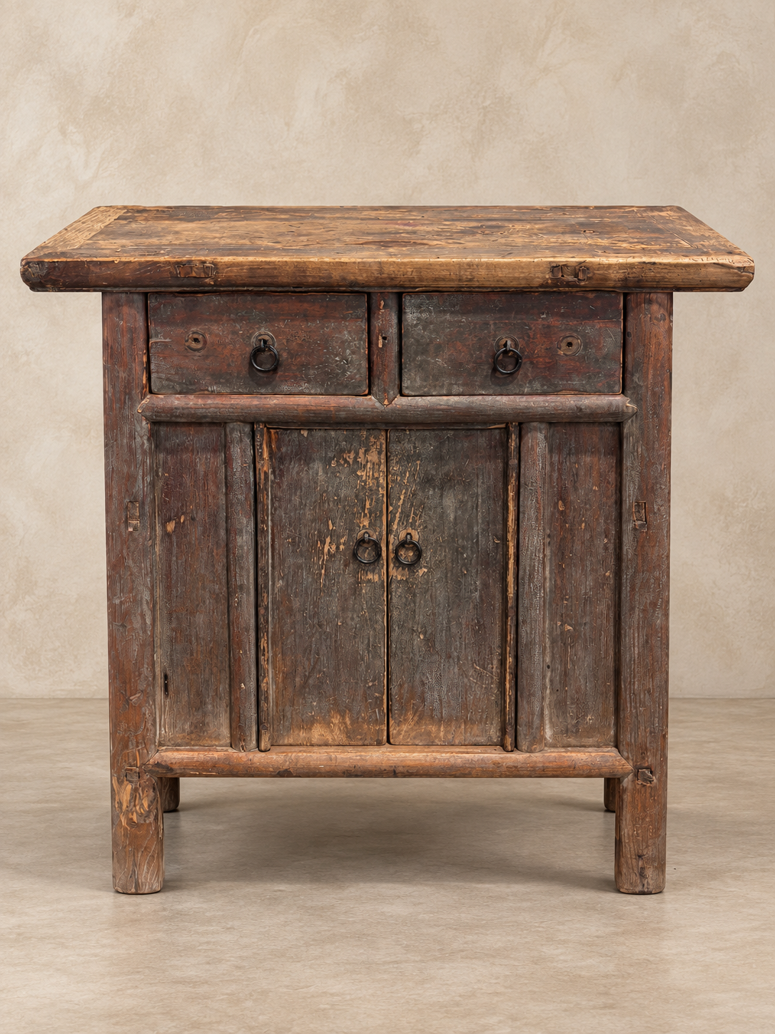 Small Antique Elm Cupboard