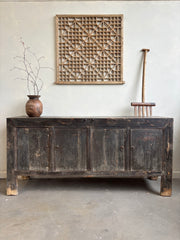 Antique Restored Black Cabinet 4 Door