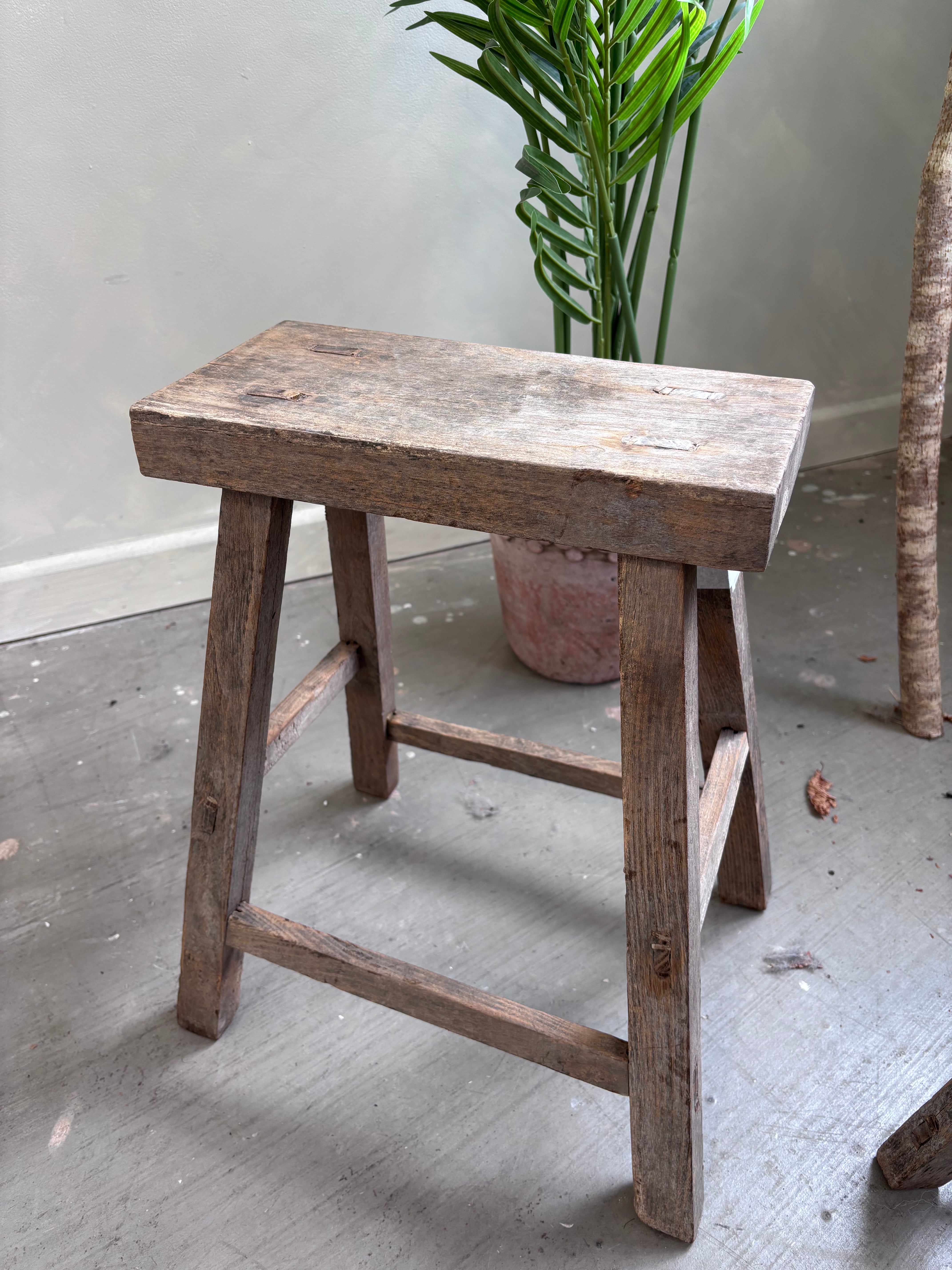 Rustic Elm Stool