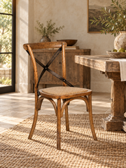 Dark Elm Cross Back Chairs
