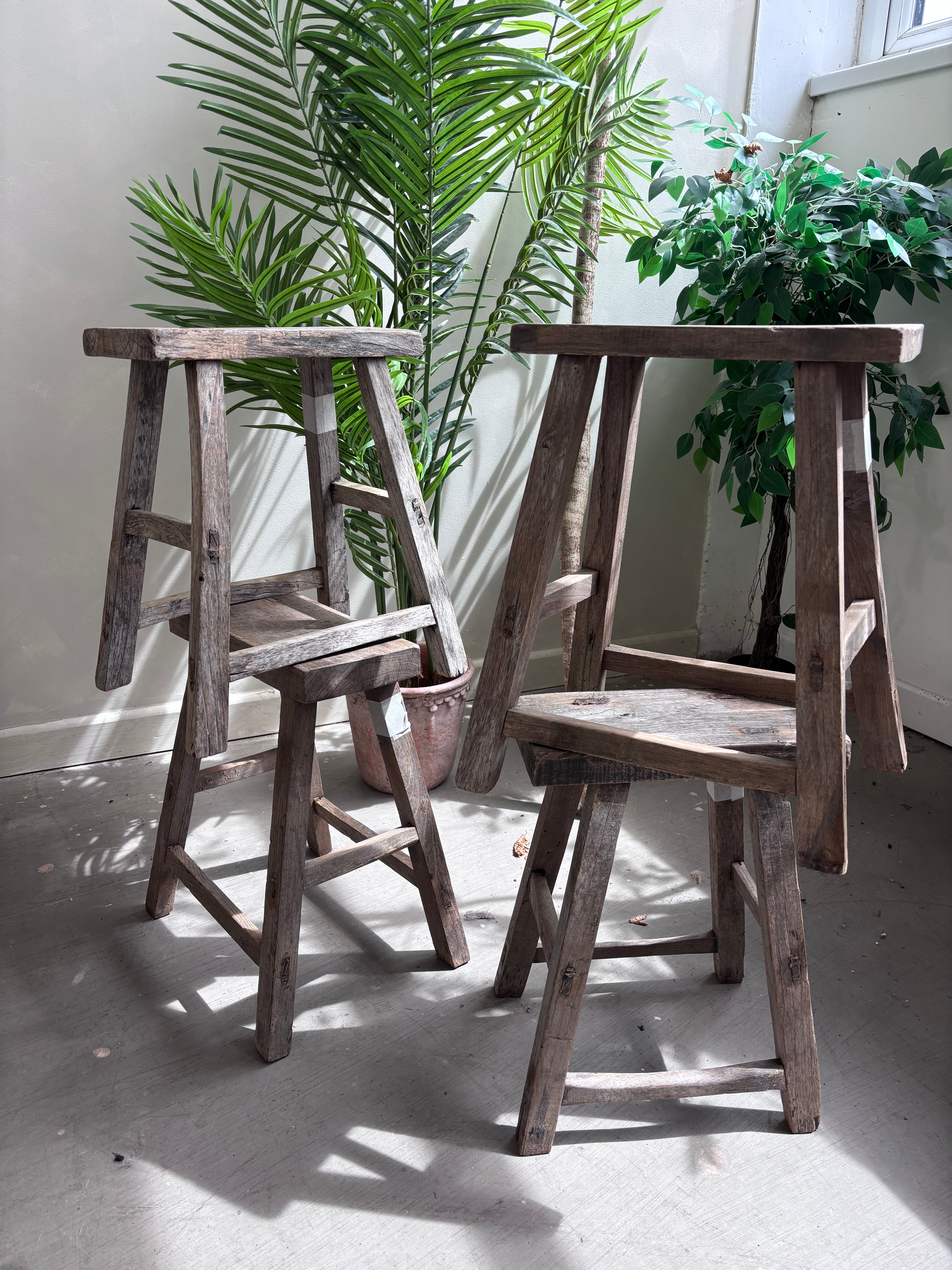 Rustic Elm Stool