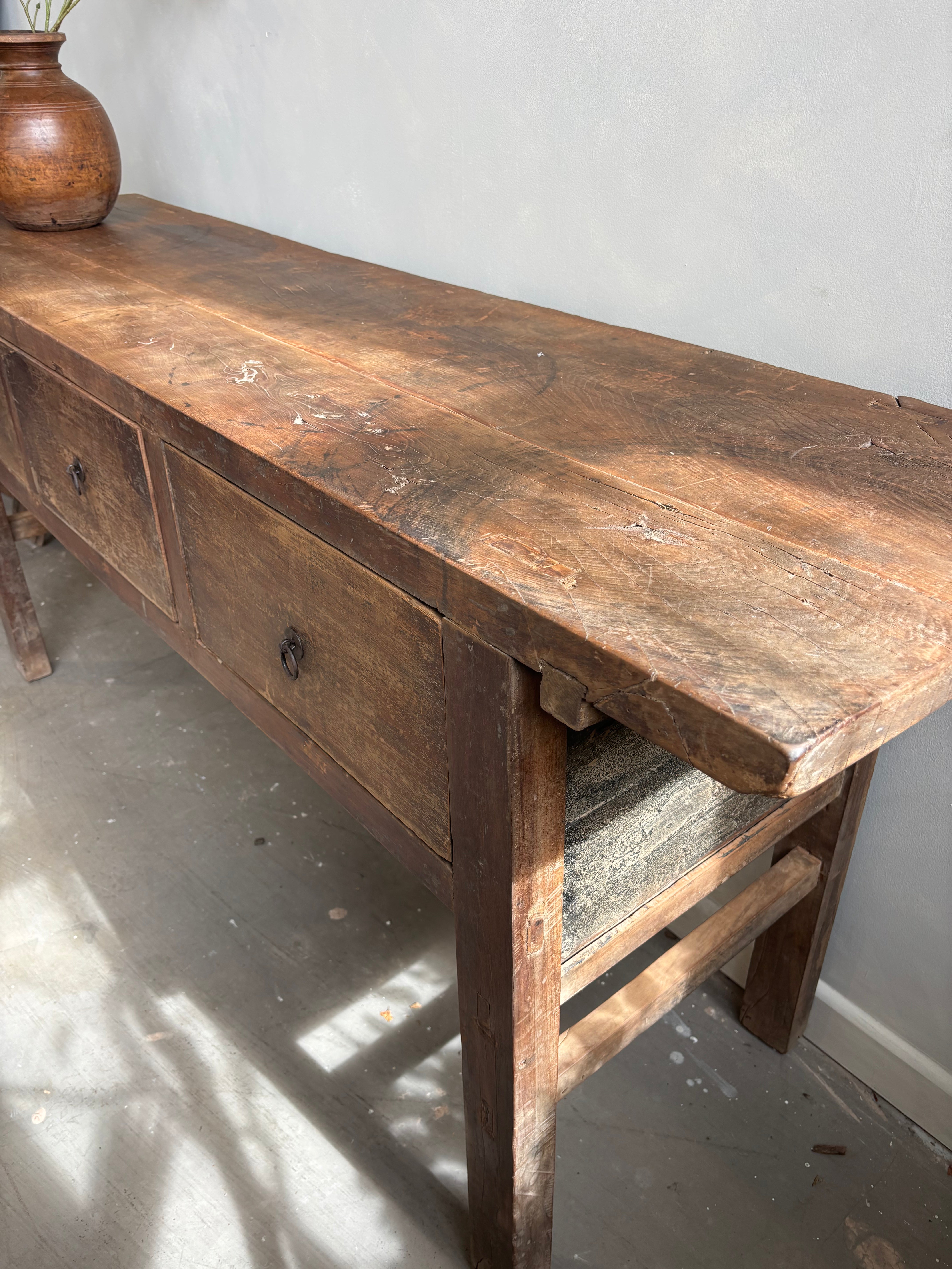 Antique 3 Drawer Console