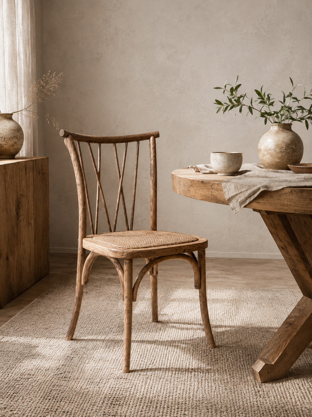 Oak Candlestick Bistro Dining Chair