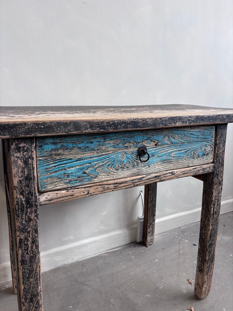 Vintage Elm 1 Drawer Console/Desk