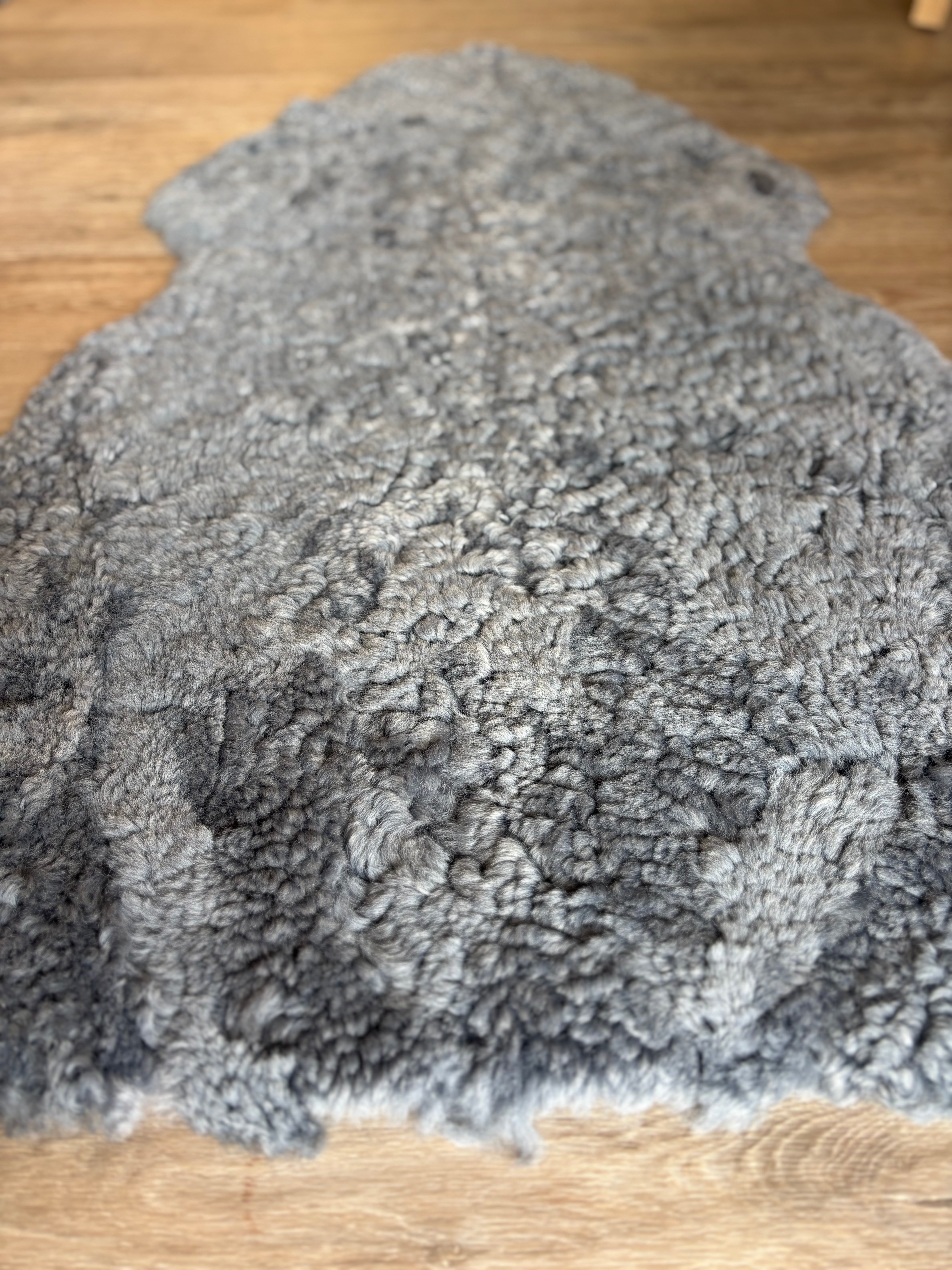 Ice Blue Bouclé Sheepskin