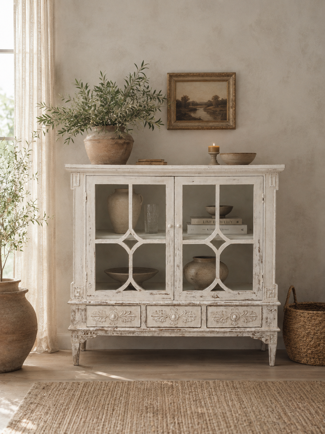 Provence Glass Door Cabinet