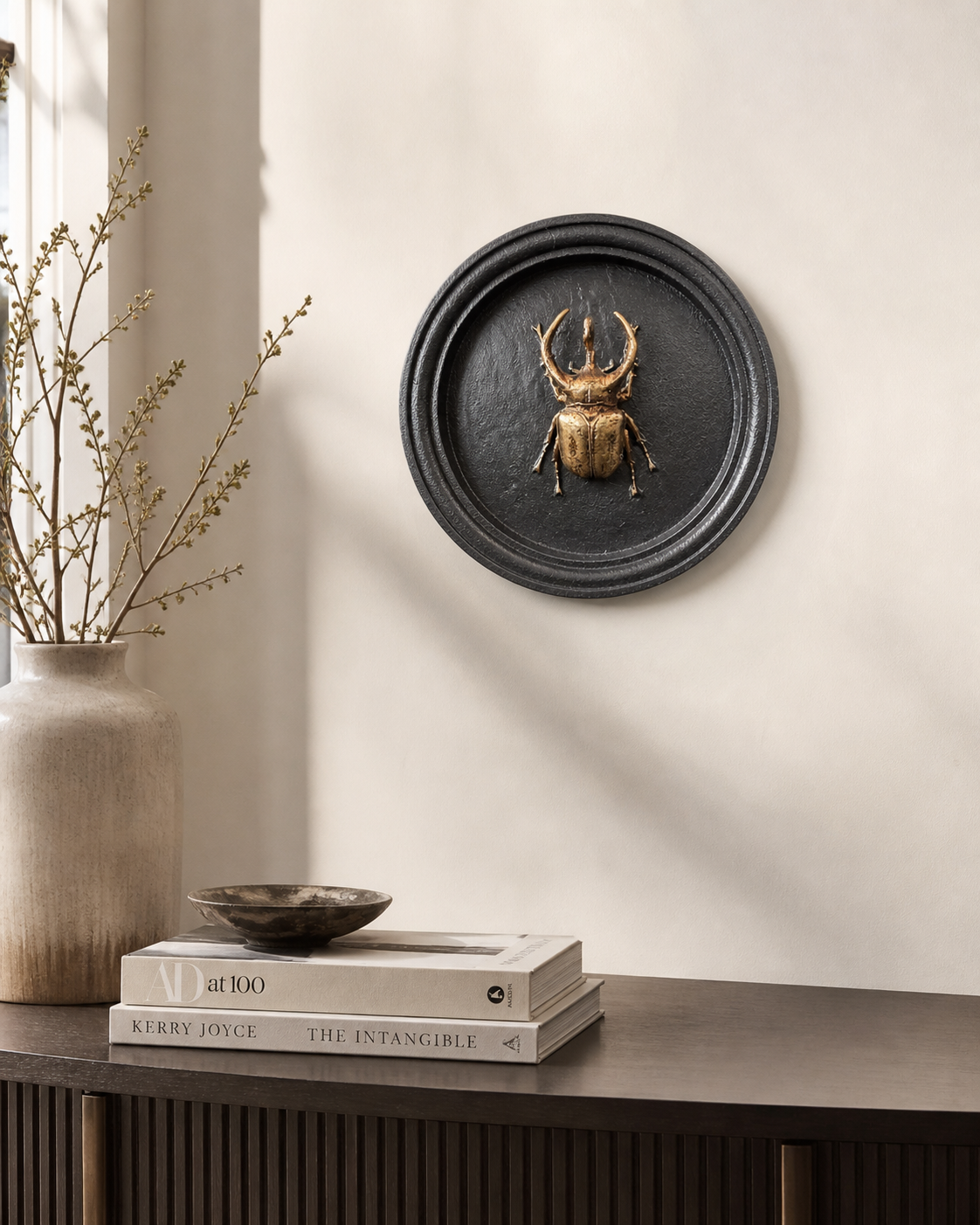 Black & Gold Beetle Wall Decor