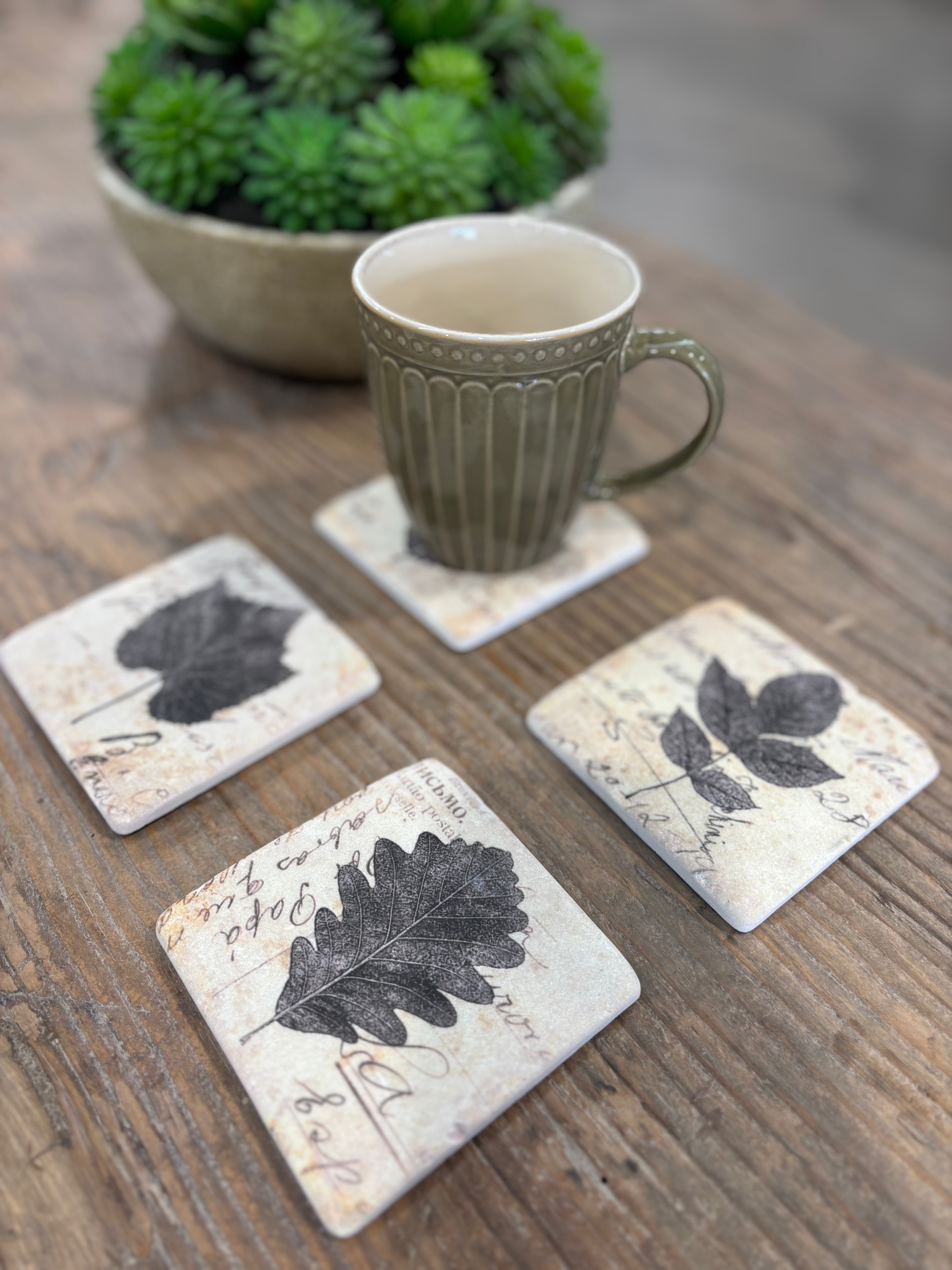 Clayton Set of 4 Leaf Coasters