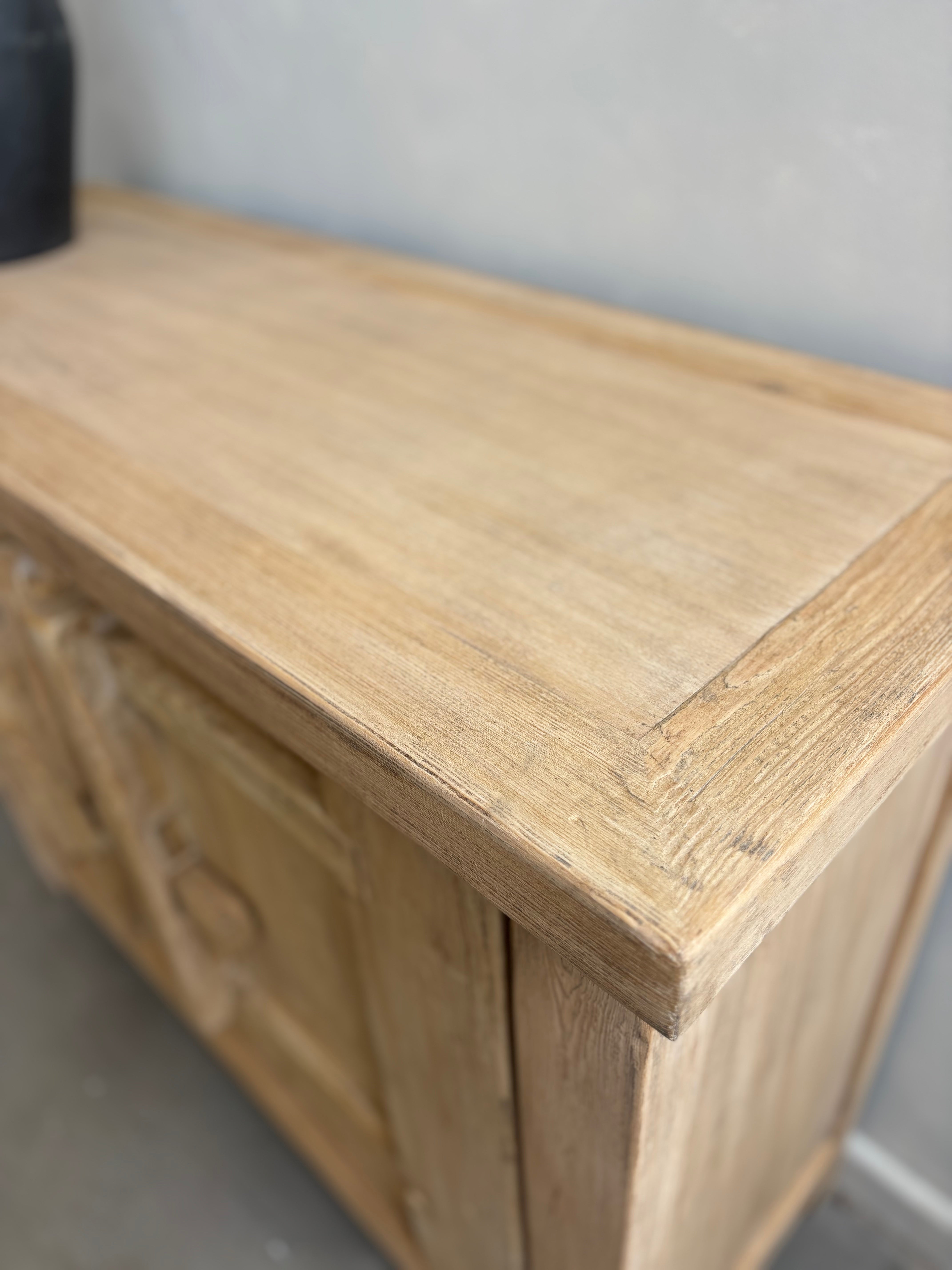 Two Door Elm Cabinet with Unique Doors