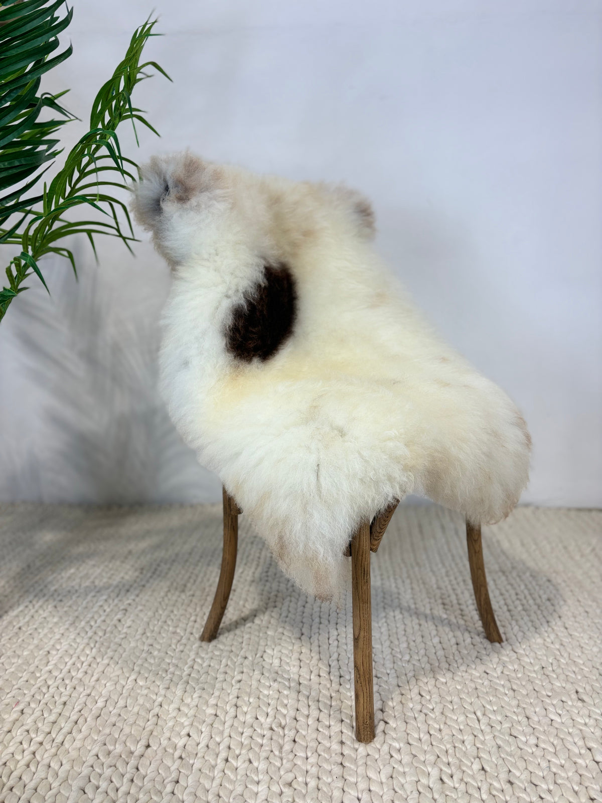British Rare Breed Sheepskin, natural white with One Spot