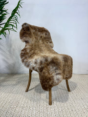 British Rare Breed Sheepskin Brown and Cream tone