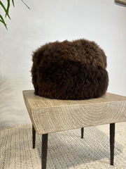 British Rare Breed Sheepskin Pouffe - Natural Brown
