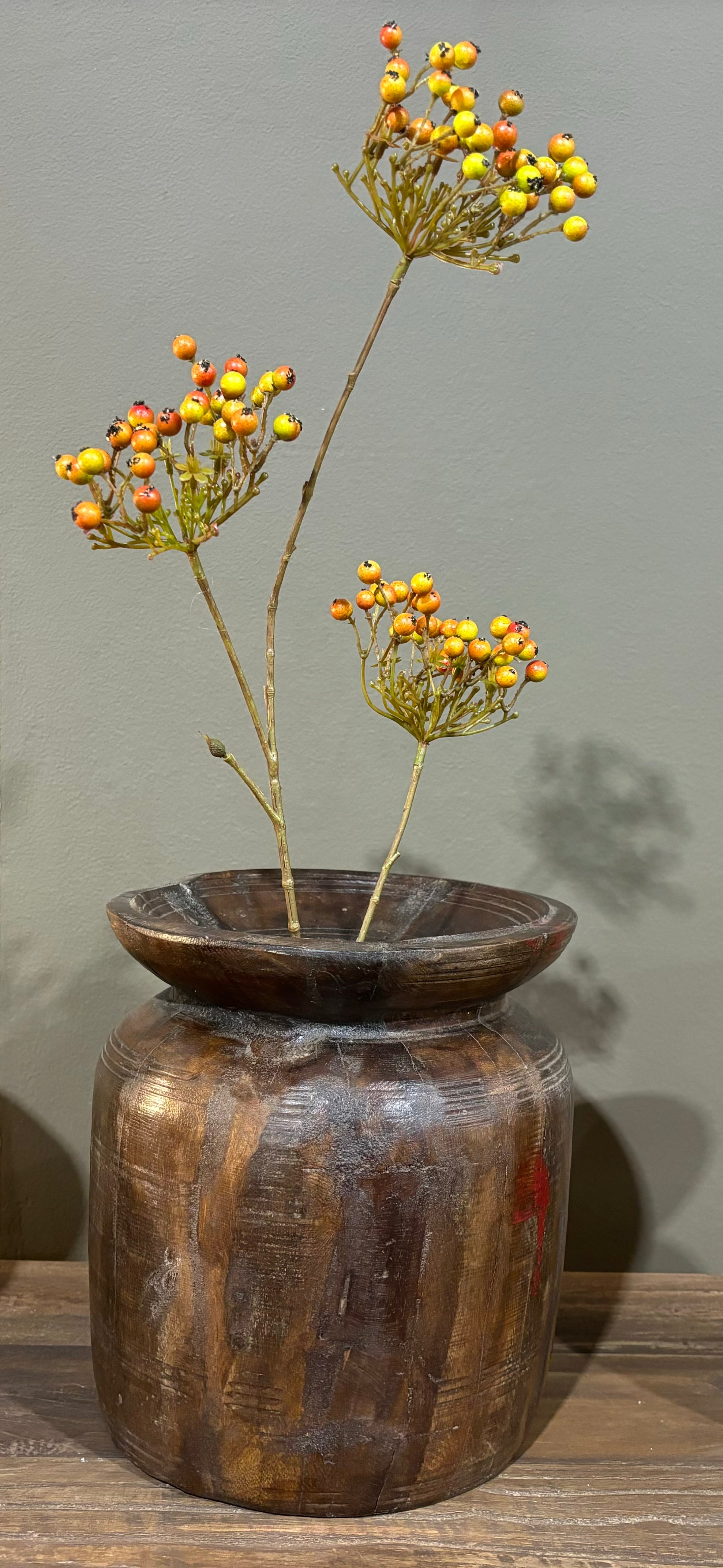 Vintage Wood Himachal Pot