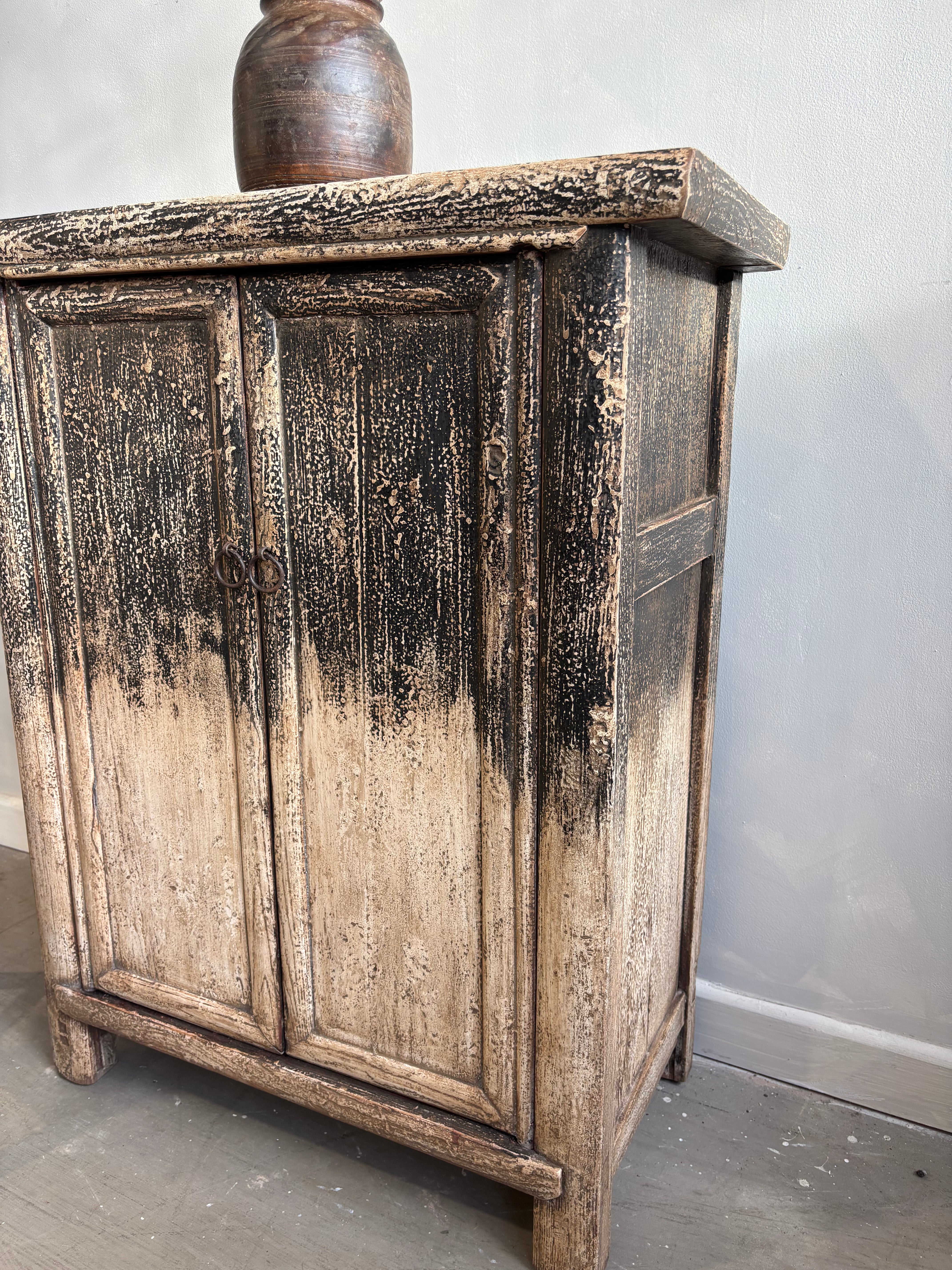 Distressed Finish Restored 2 Door Small Cupboard
