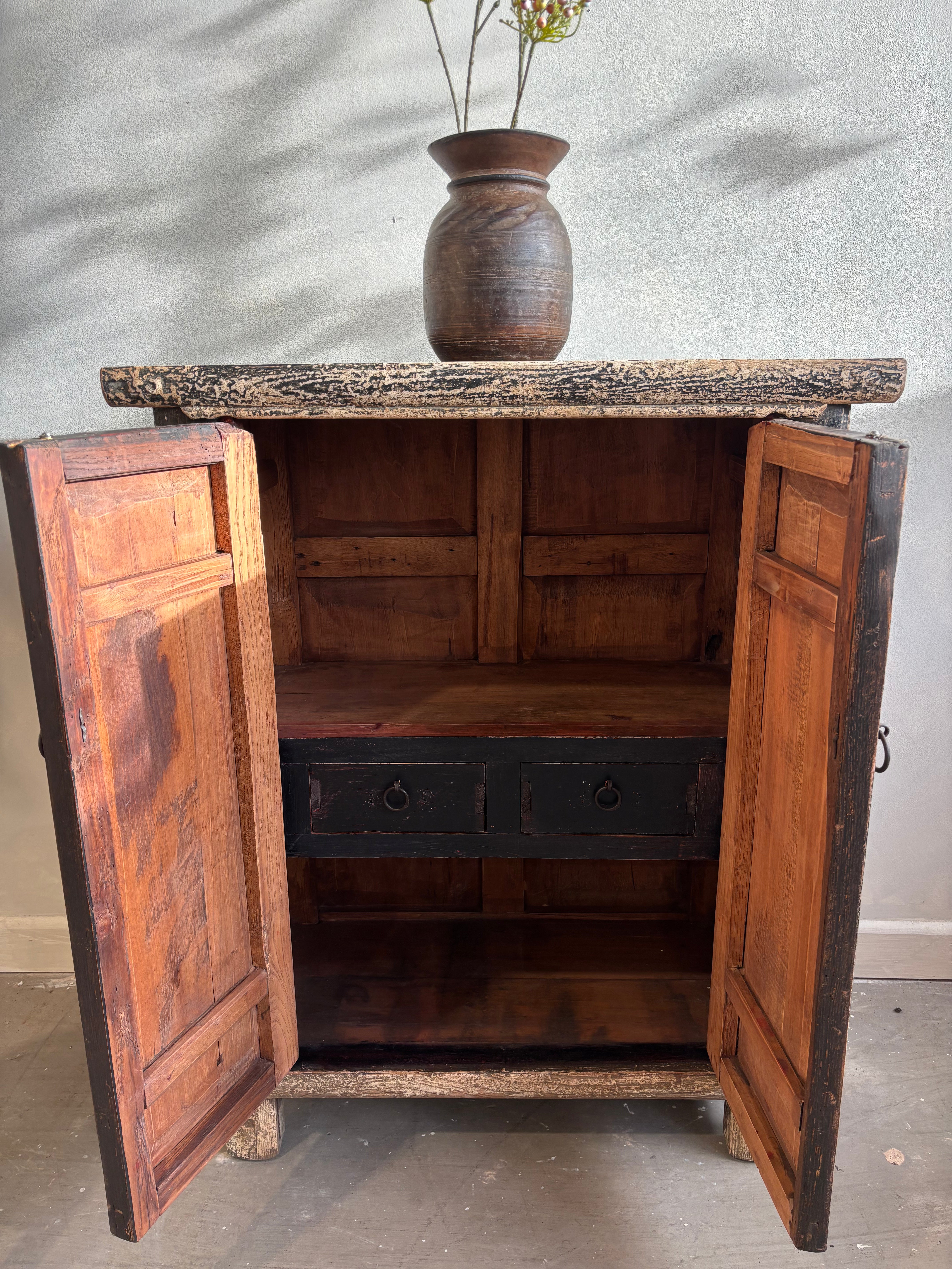 Distressed Finish Restored 2 Door Small Cupboard