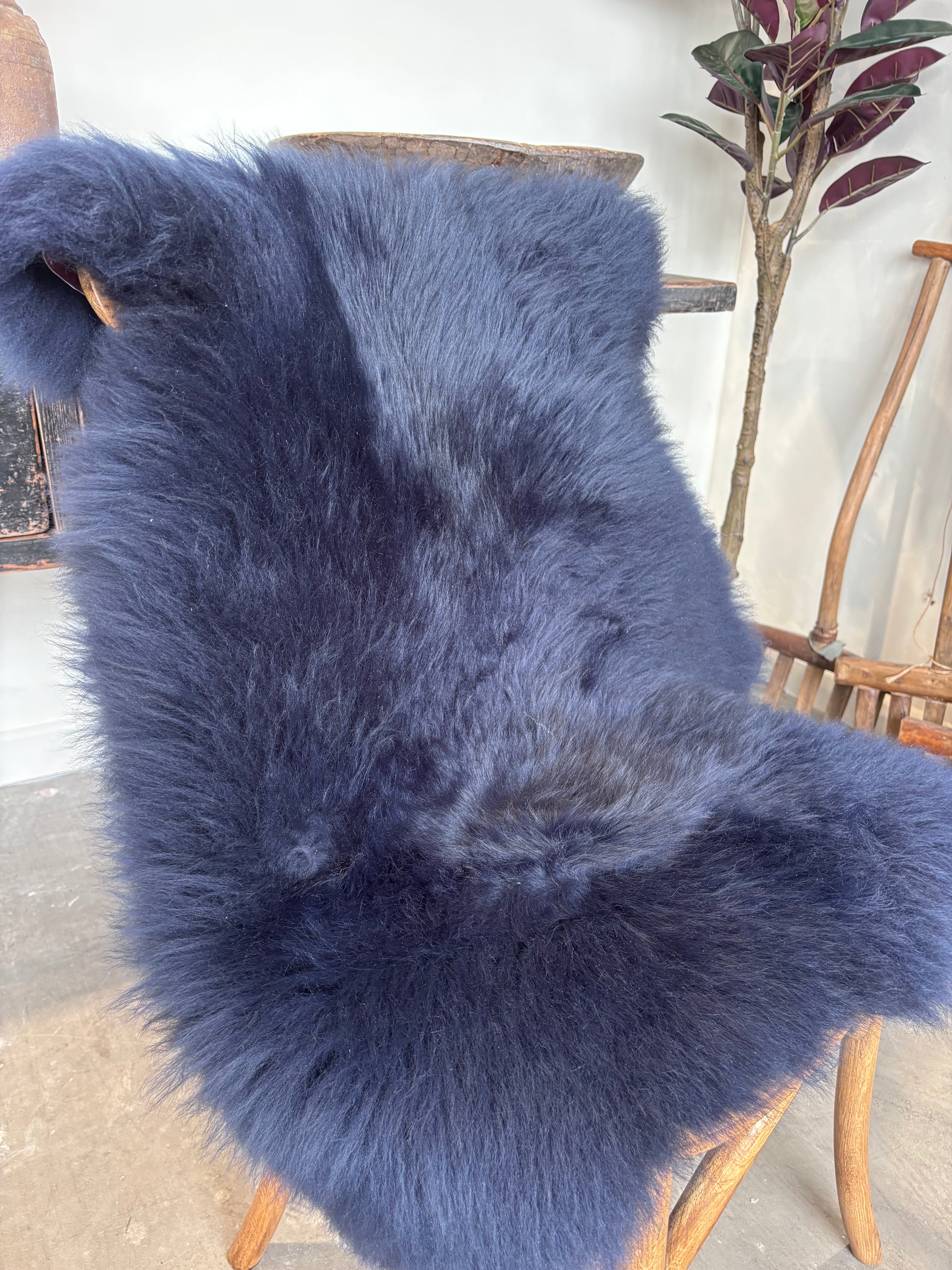 Navy Blue Sheepskin