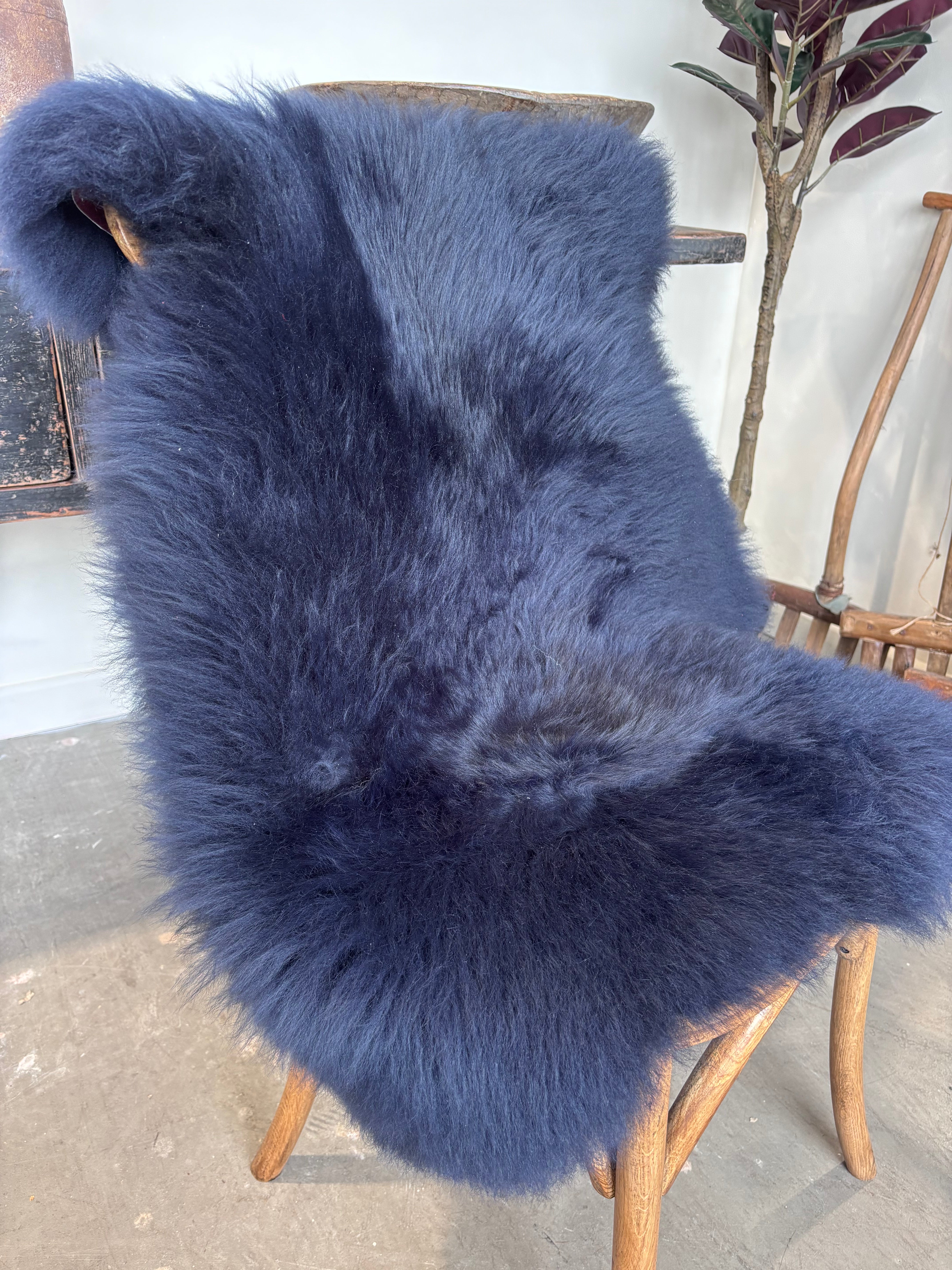 Navy Blue Sheepskin