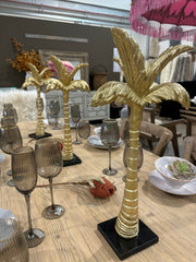 Gold Coconut Tree on Marble Base
