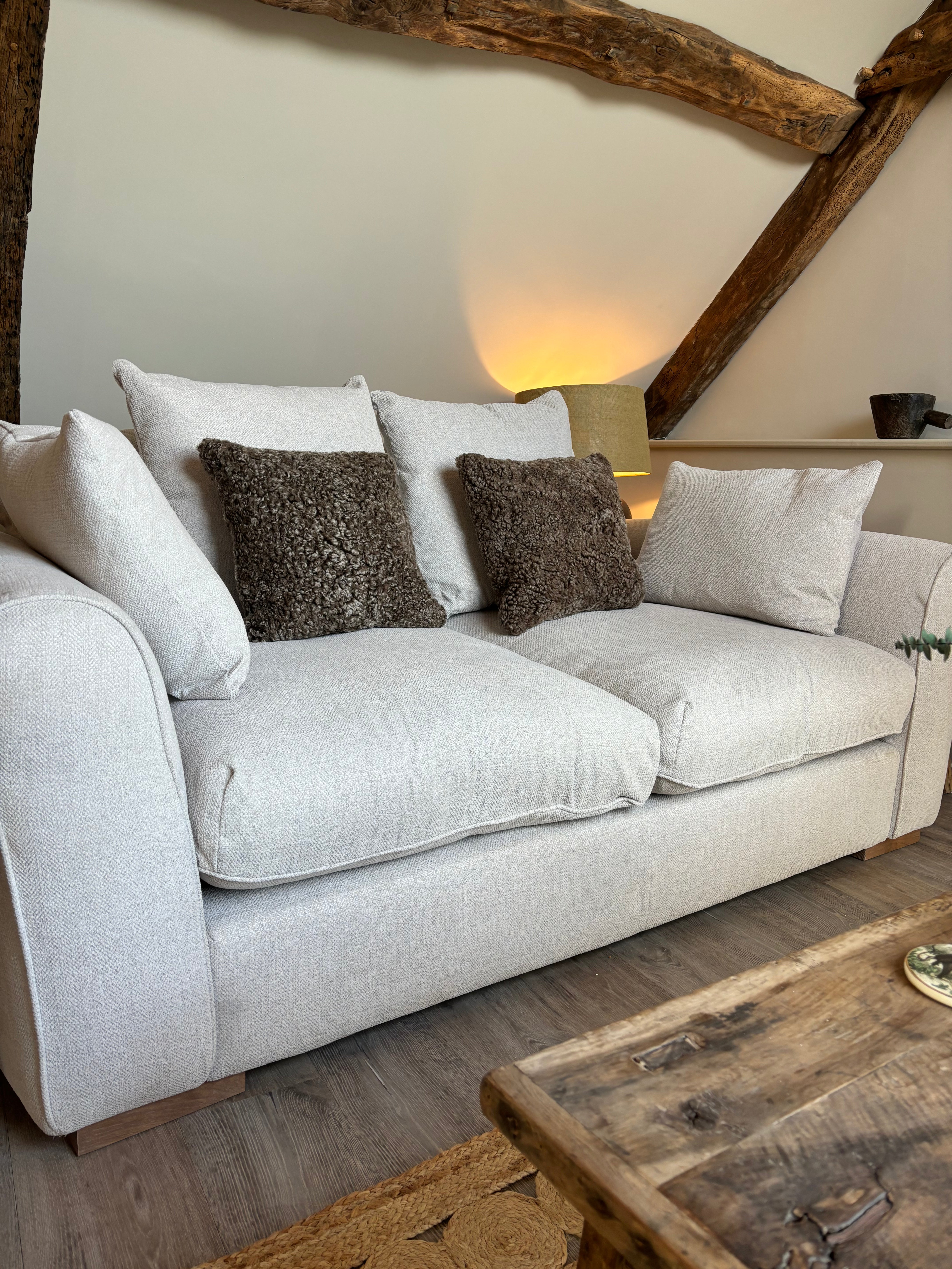 Chocolate Brown Bouclé Sheepskin Cushions