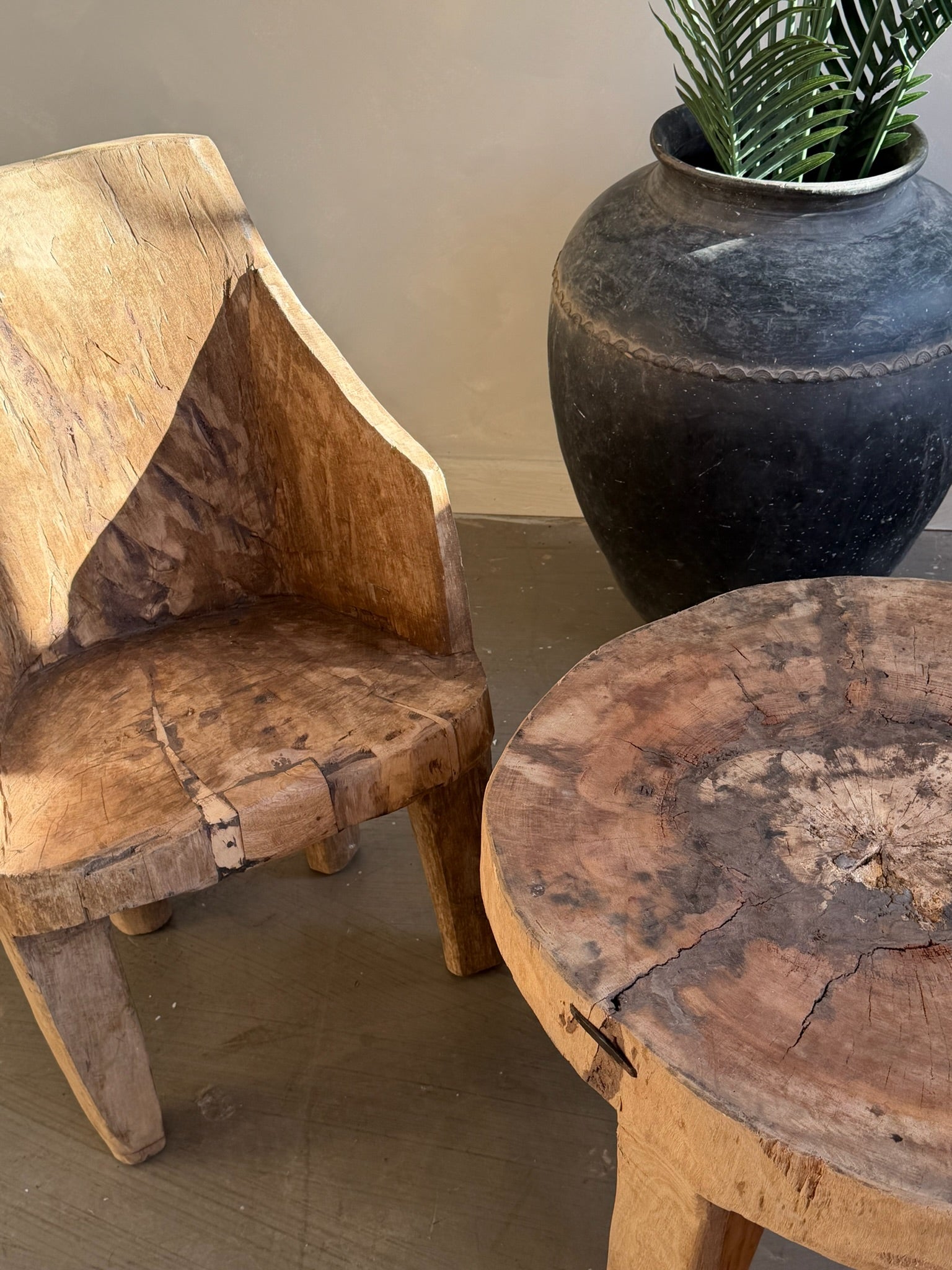 Tribal Nagaland Dug Out Side Table